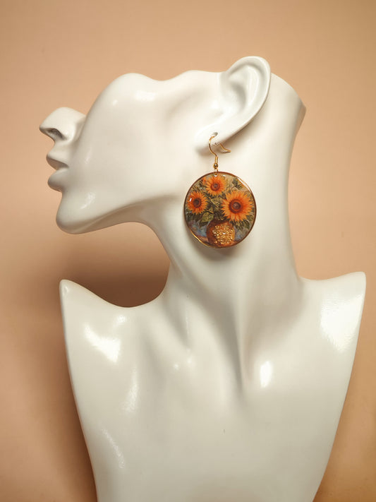 Boucles d’oreilles Monet – Tournesols d’Été