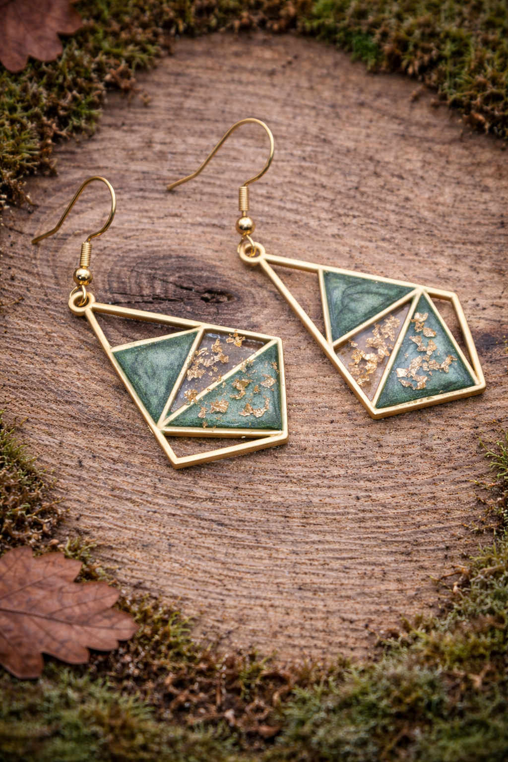 Boucles d’oreilles – Éclat forêt dorée