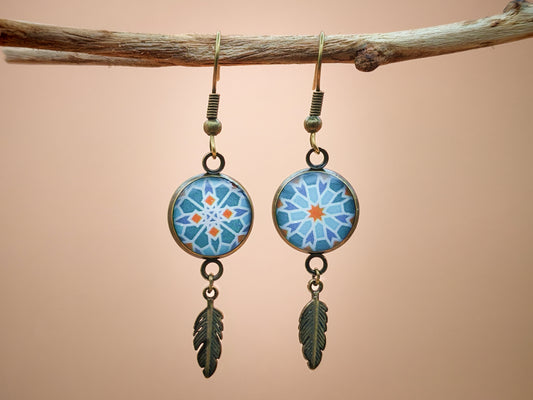 Ensemble bracelet + boucles d’oreilles – Rosaces orientales