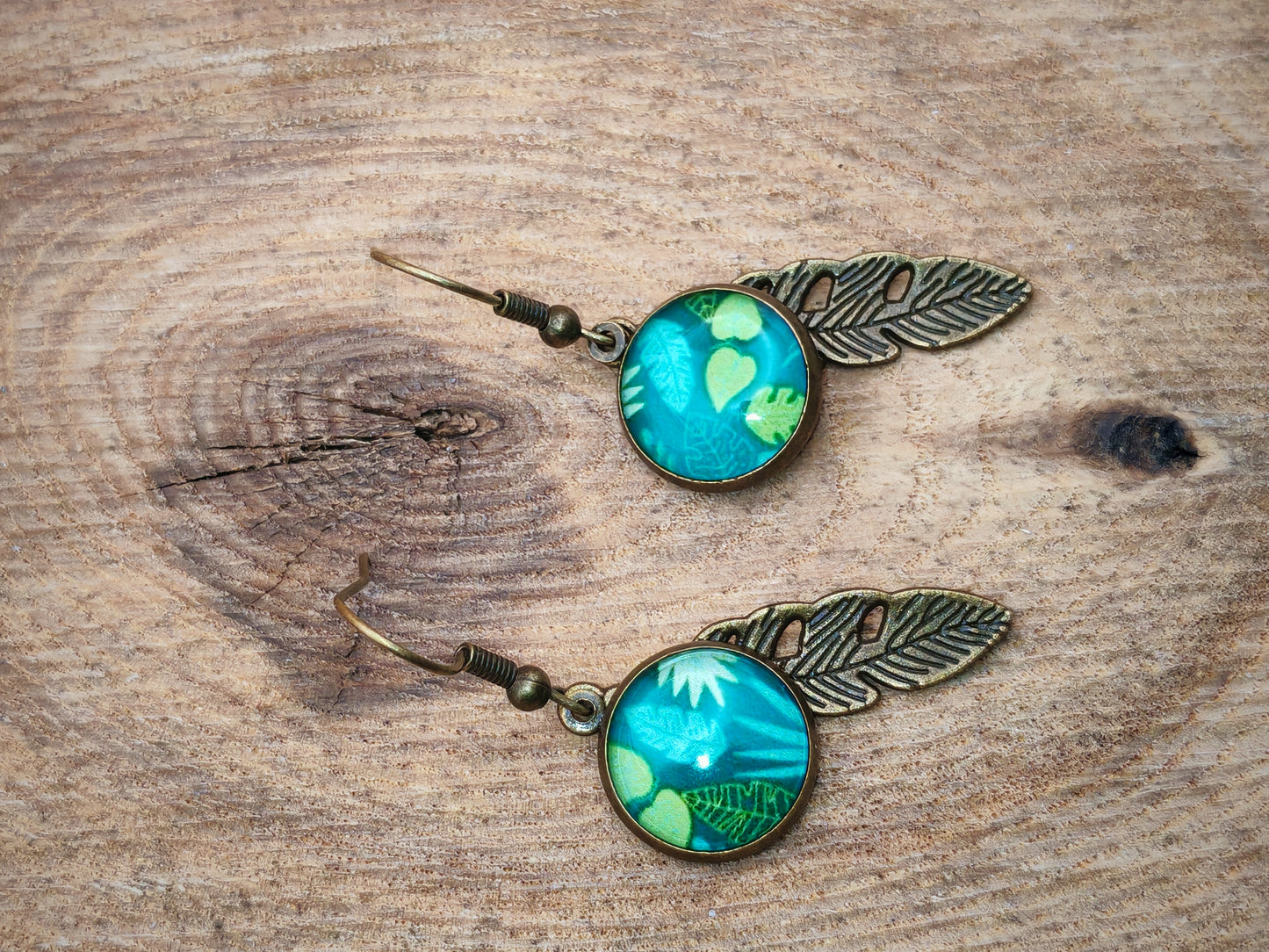 Boucles d’oreilles – Feuillage d’ombre et de lumière