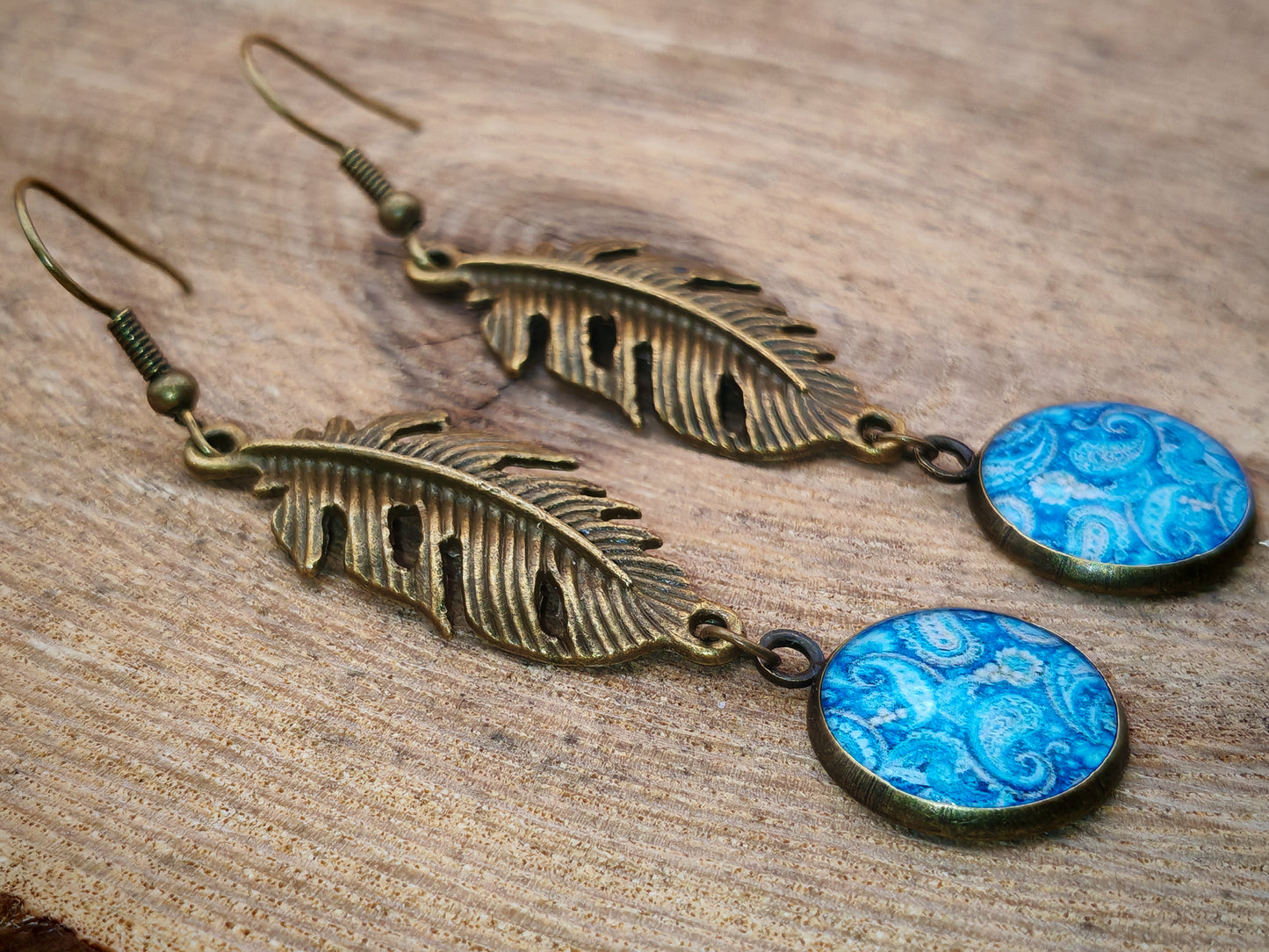 Boucles d’oreilles – Plumes orientales