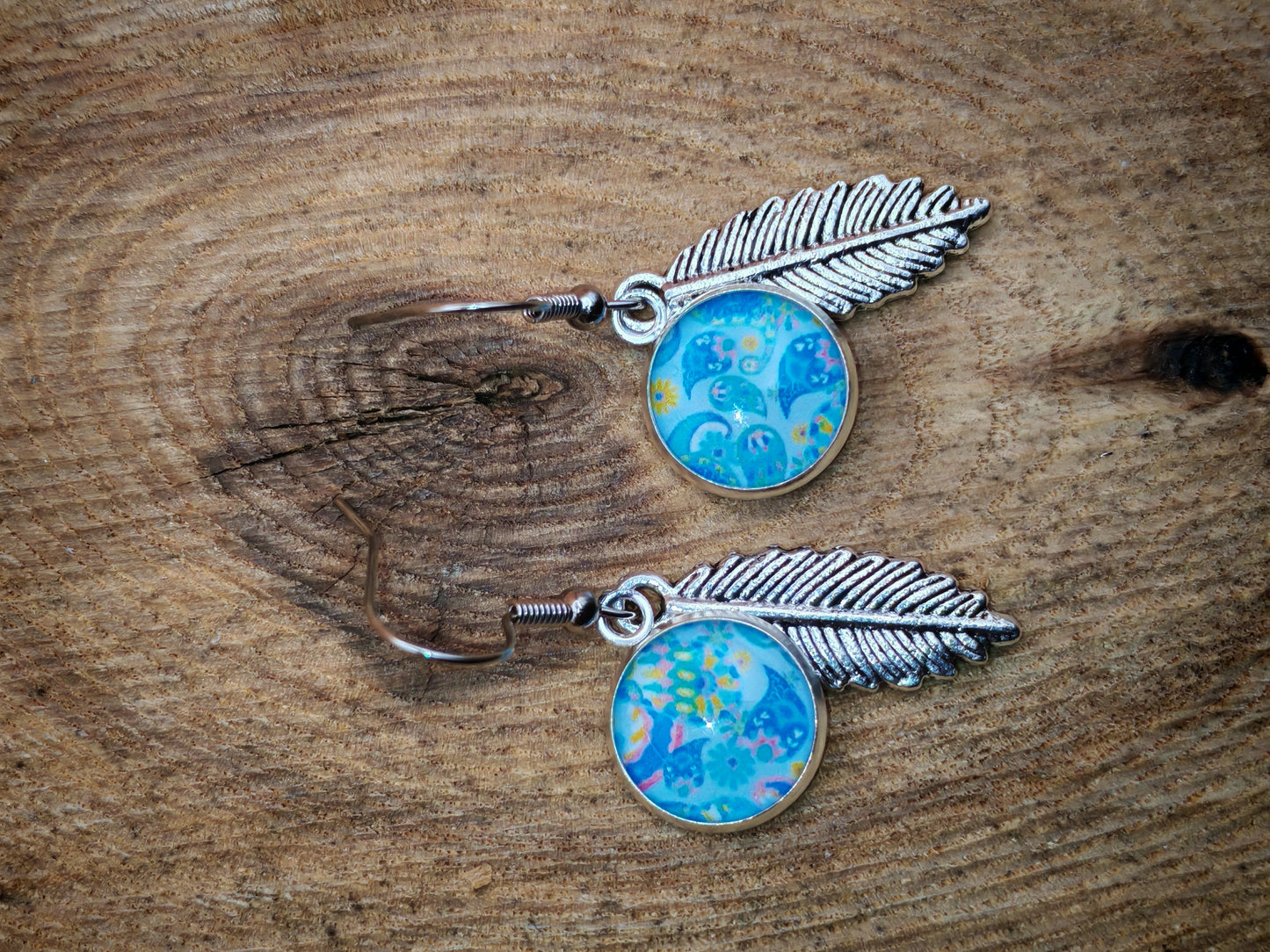 Boucles d’oreilles – Bleu tendre