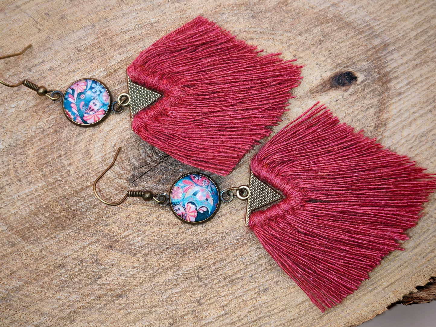 Boucles d'oreilles – Fleur bleue en fête