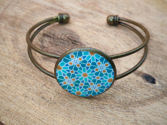 Bracelet ajustable avec cabochon de 25 mm de diamètre