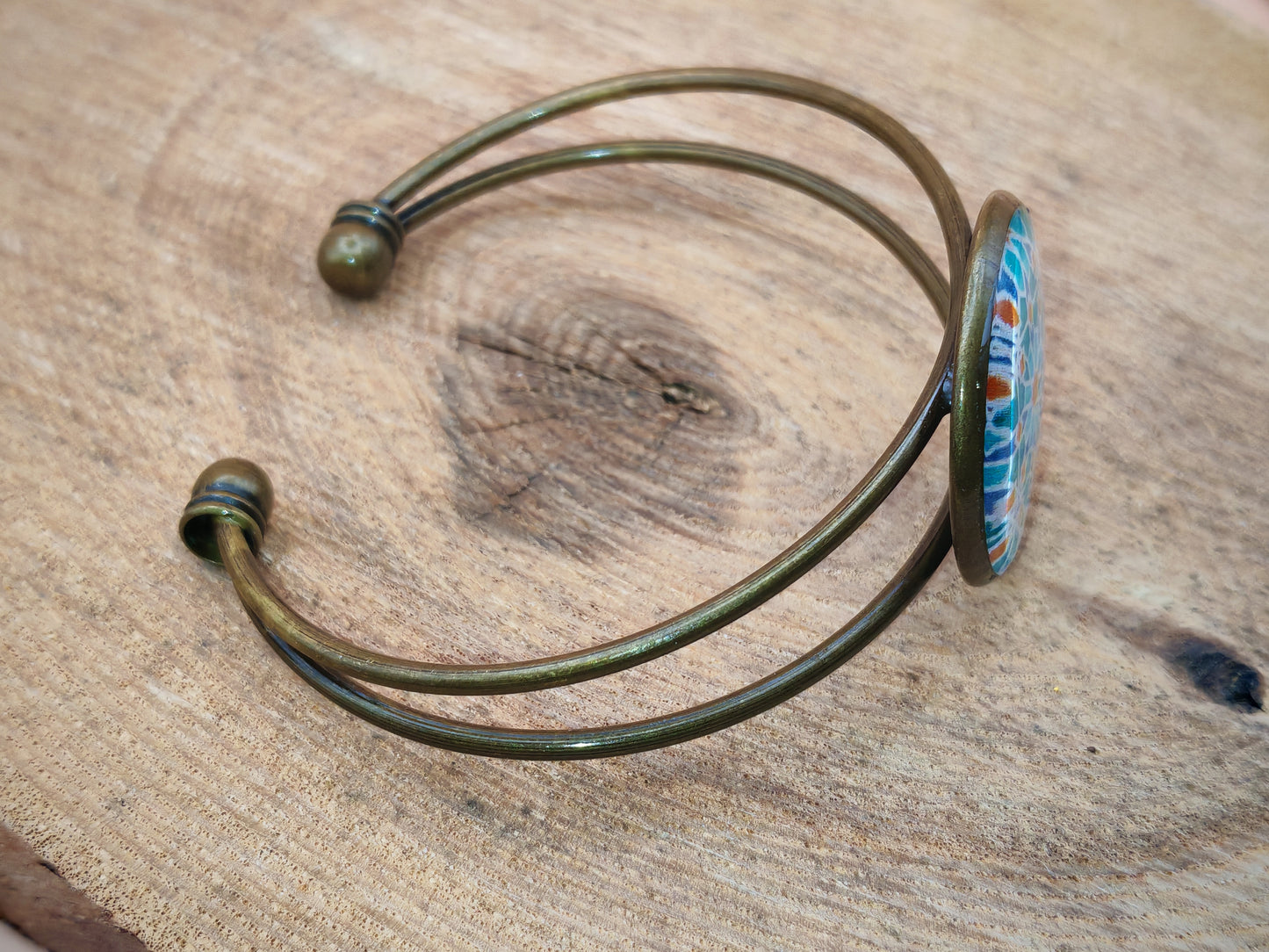 Bracelet ajustable avec cabochon de 25 mm de diamètre