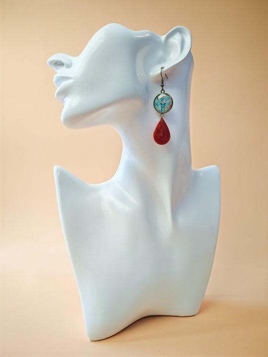 Boucles d’oreilles asymétriques – Flammes végétales