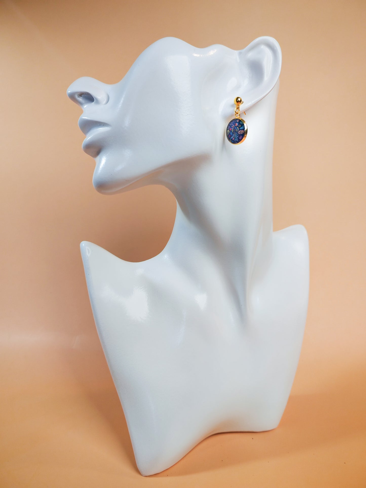 Boucles d’oreilles – Feuillage nocturne aux nuances enchantées