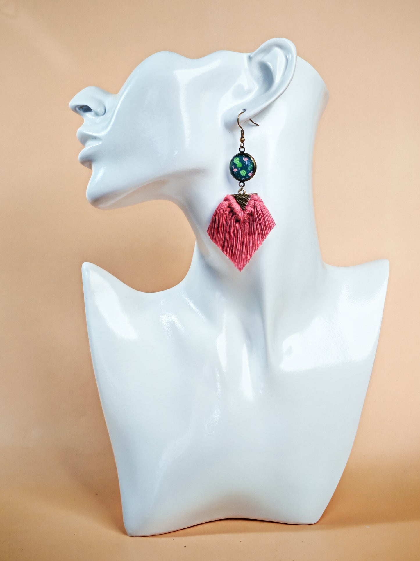 Boucles d'oreilles – Flamants sous les palmiers