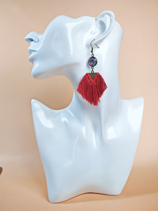 Boucles d'oreilles – Fleur bleue en fête