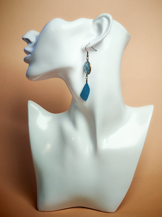 Boucles d'oreilles – Tissage azur