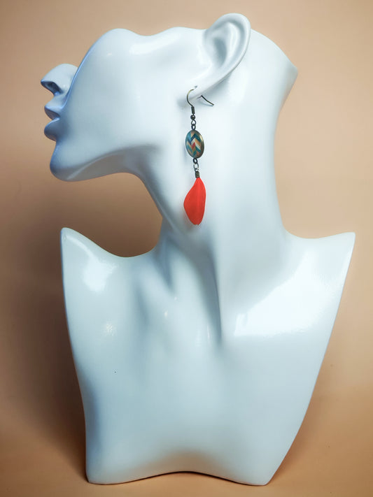 Boucles d'oreilles - L’éclat des plumes corail