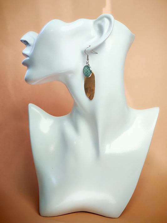 Boucles d'oreilles – Reflets d’eau et or végétal