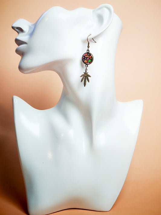 Boucles d’oreilles – Éclats végétaux