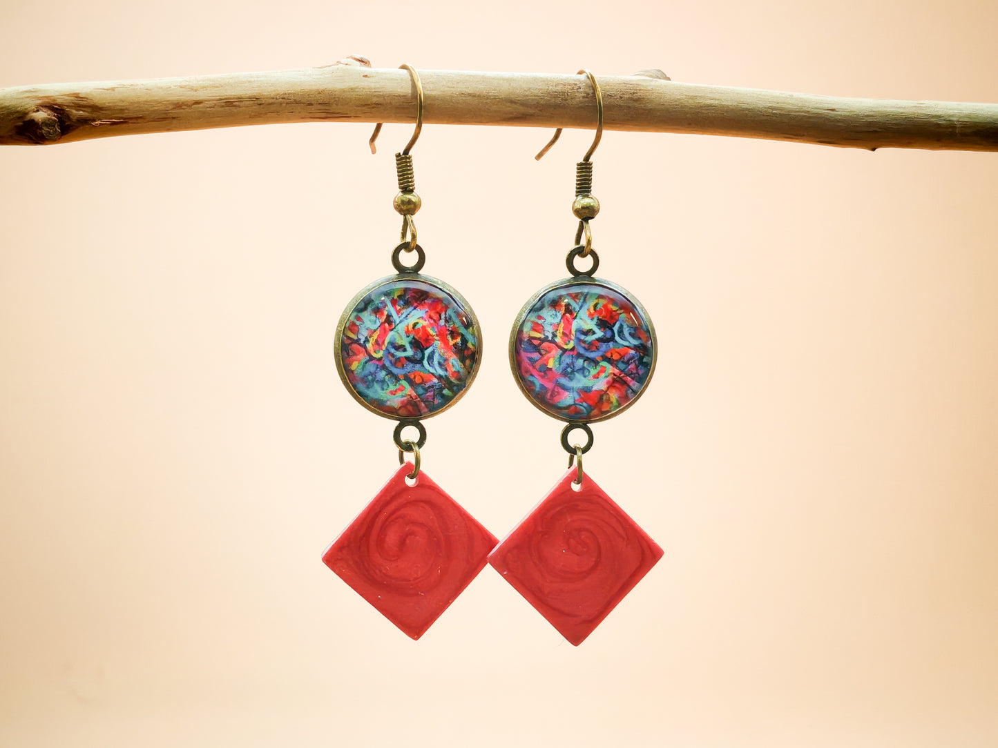 Boucles d'oreilles – Éclat carmin