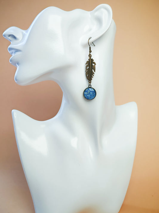 Boucles d’oreilles – Plumes orientales