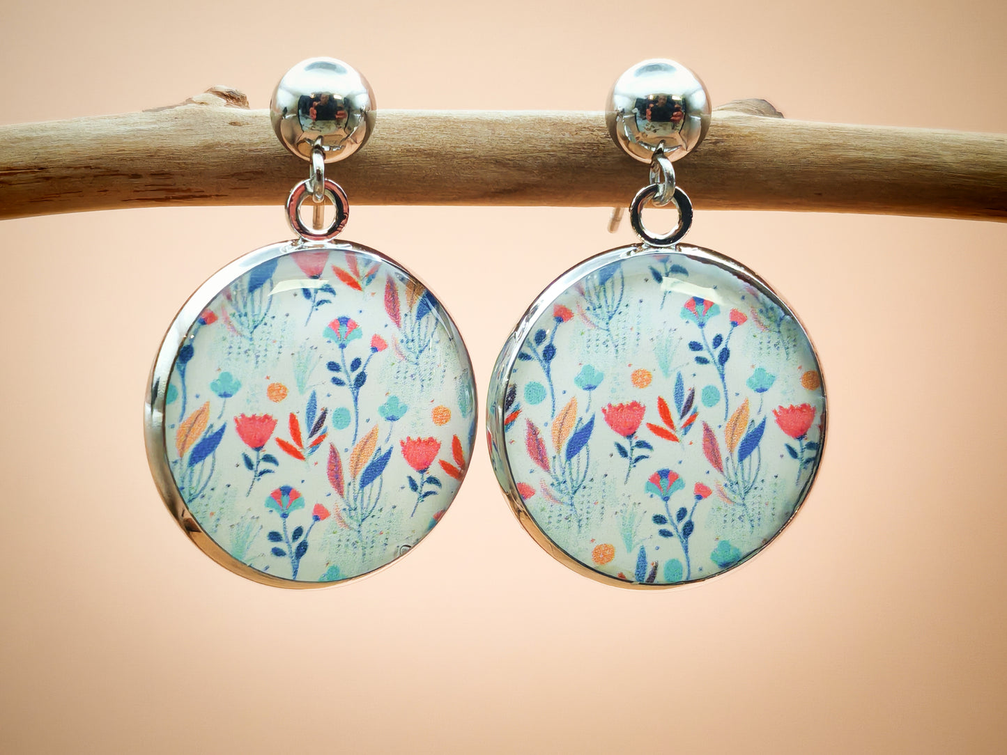 Boucles d’oreilles – Prairie d’aquarelle