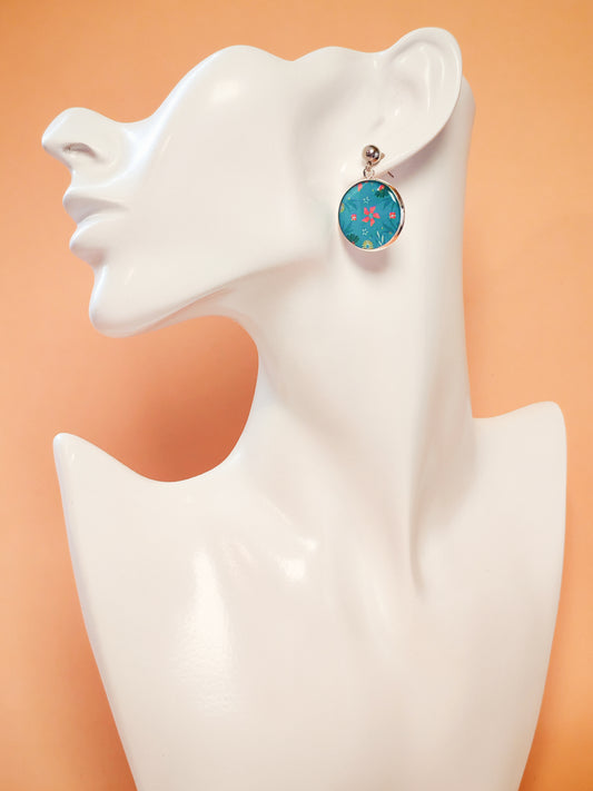 Boucles d’oreilles – Douceur corail sur ciel d’eau