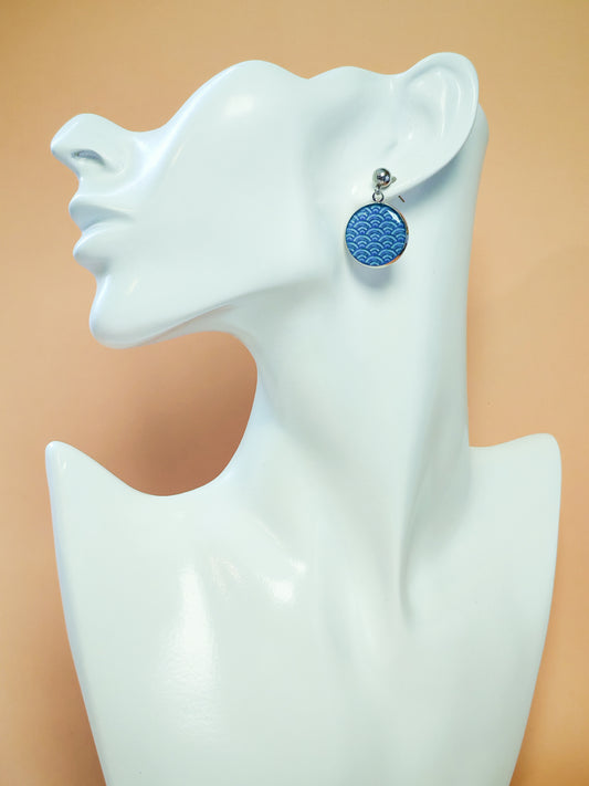 Boucles d’oreilles – Vagues indigo