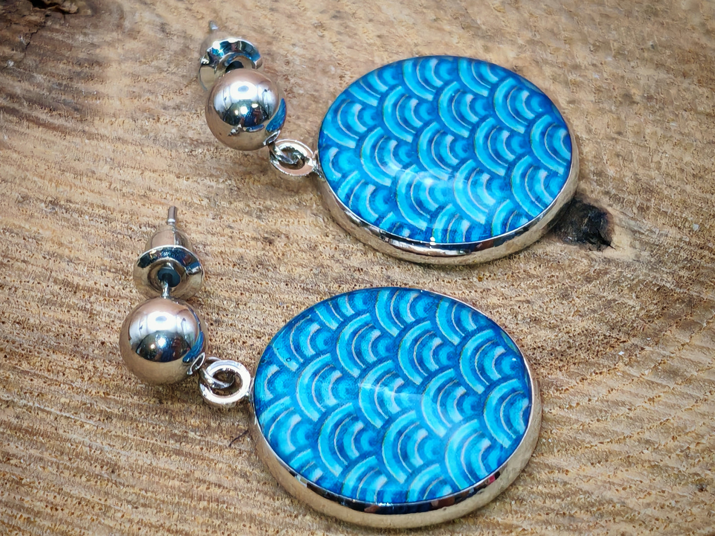 Boucles d’oreilles – Vagues indigo