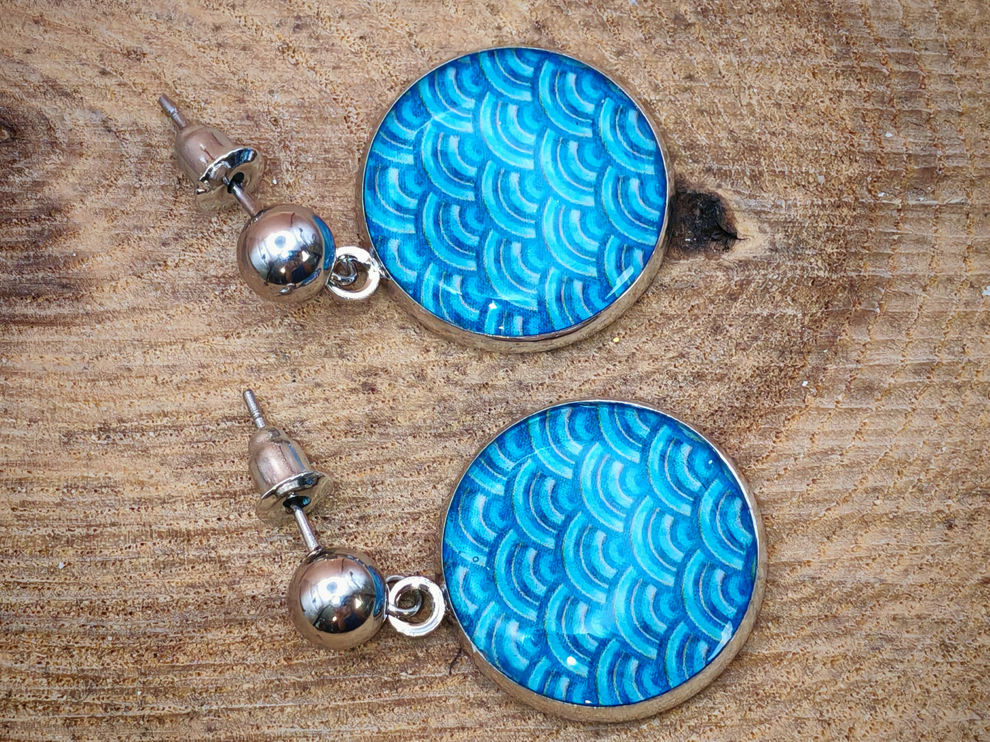 Boucles d’oreilles – Vagues indigo