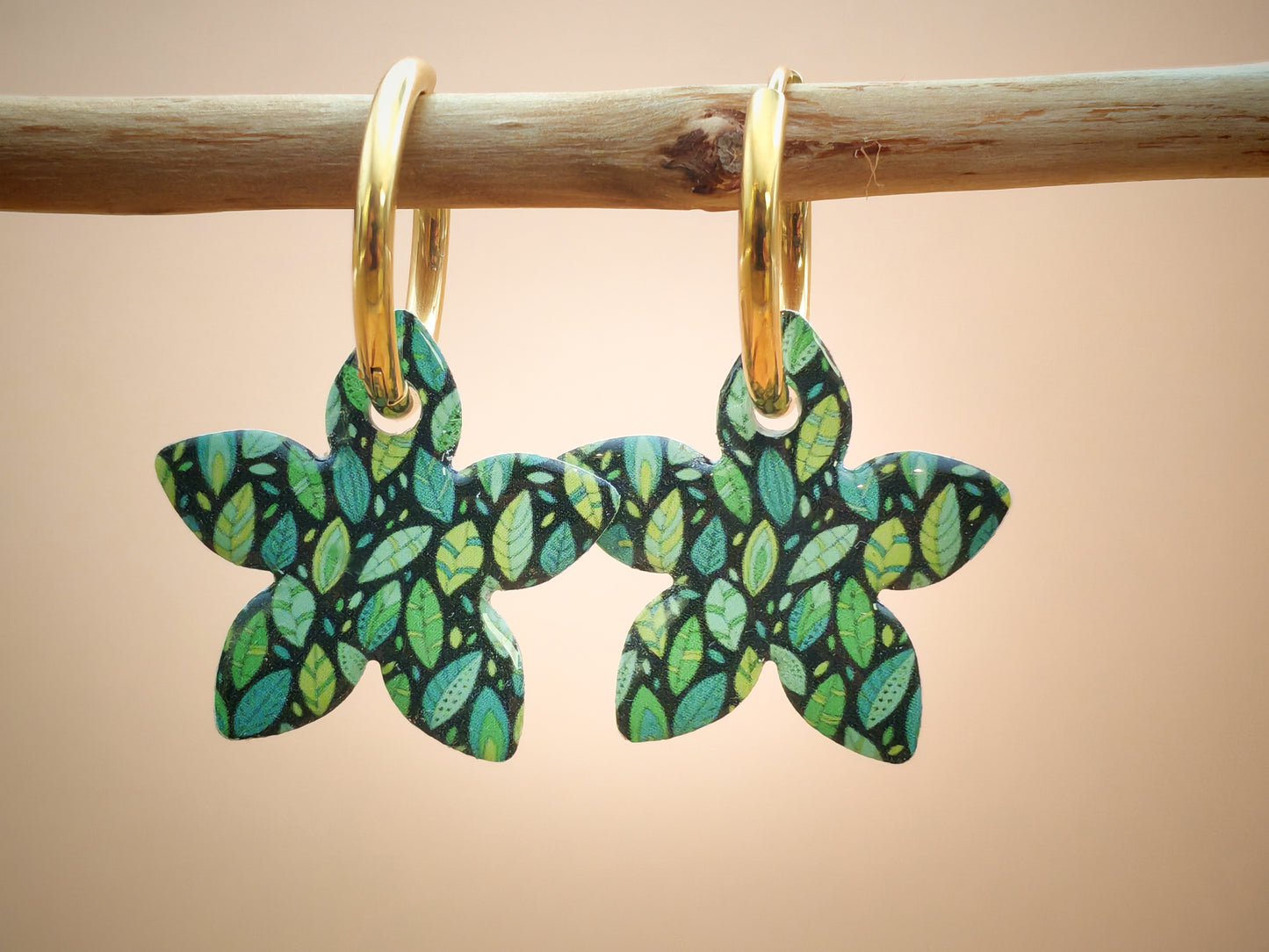 Boucles d’oreilles / Pampilles – Feuilles d’ombre