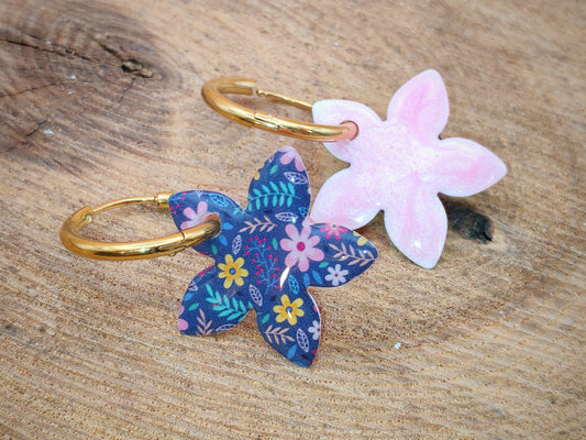 Boucles d’oreilles / Pampilles – Jardin rosé