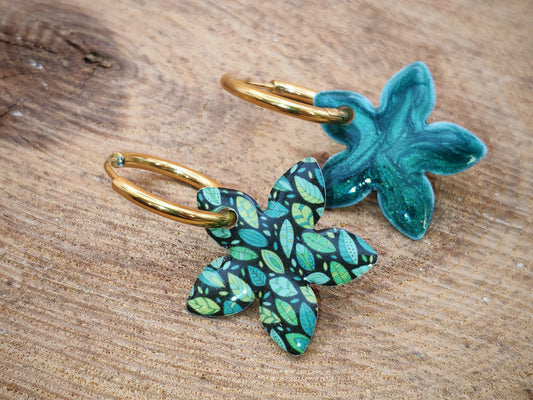 Boucles d’oreilles / Pampilles – Feuilles d’ombre