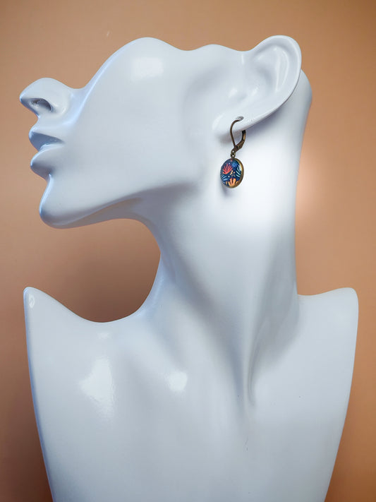 Boucles d’oreilles dormeuses – Herbes folles sous la lune