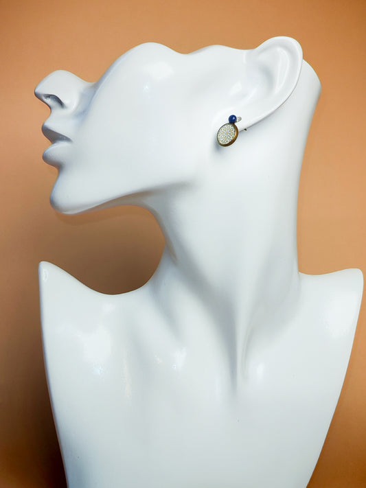 Clous d’oreilles – Rosace céleste et bleu profond