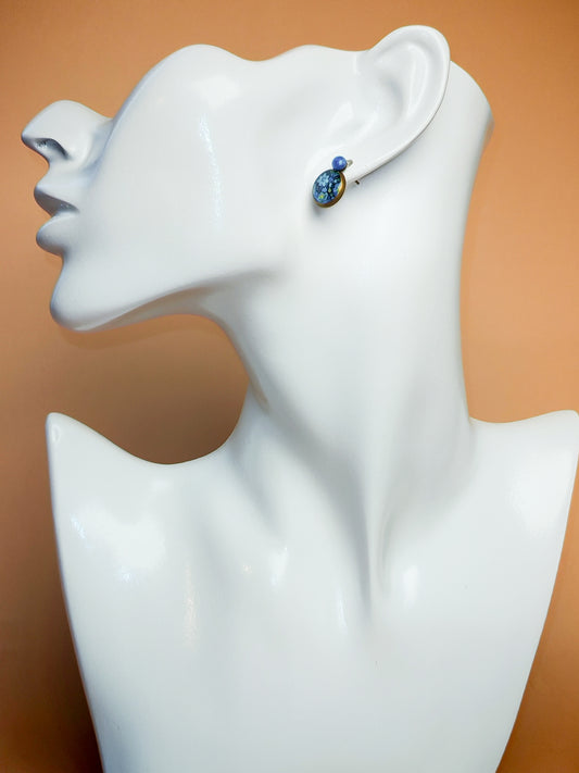 Clous d’oreilles – Nuit bleue en fleurs