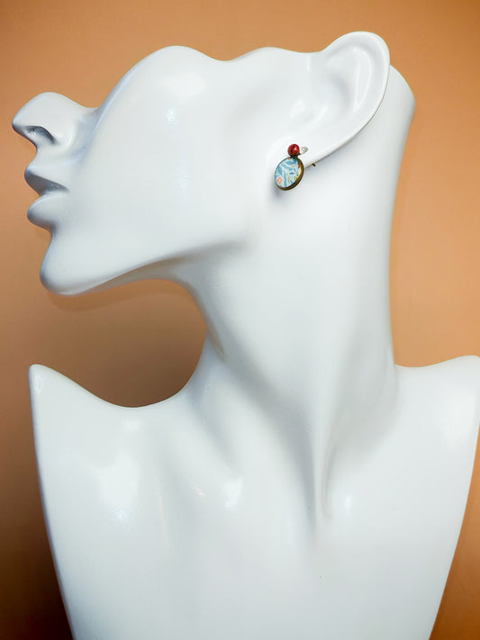 Clous d’oreilles – Jardin corail sur ciel d'été