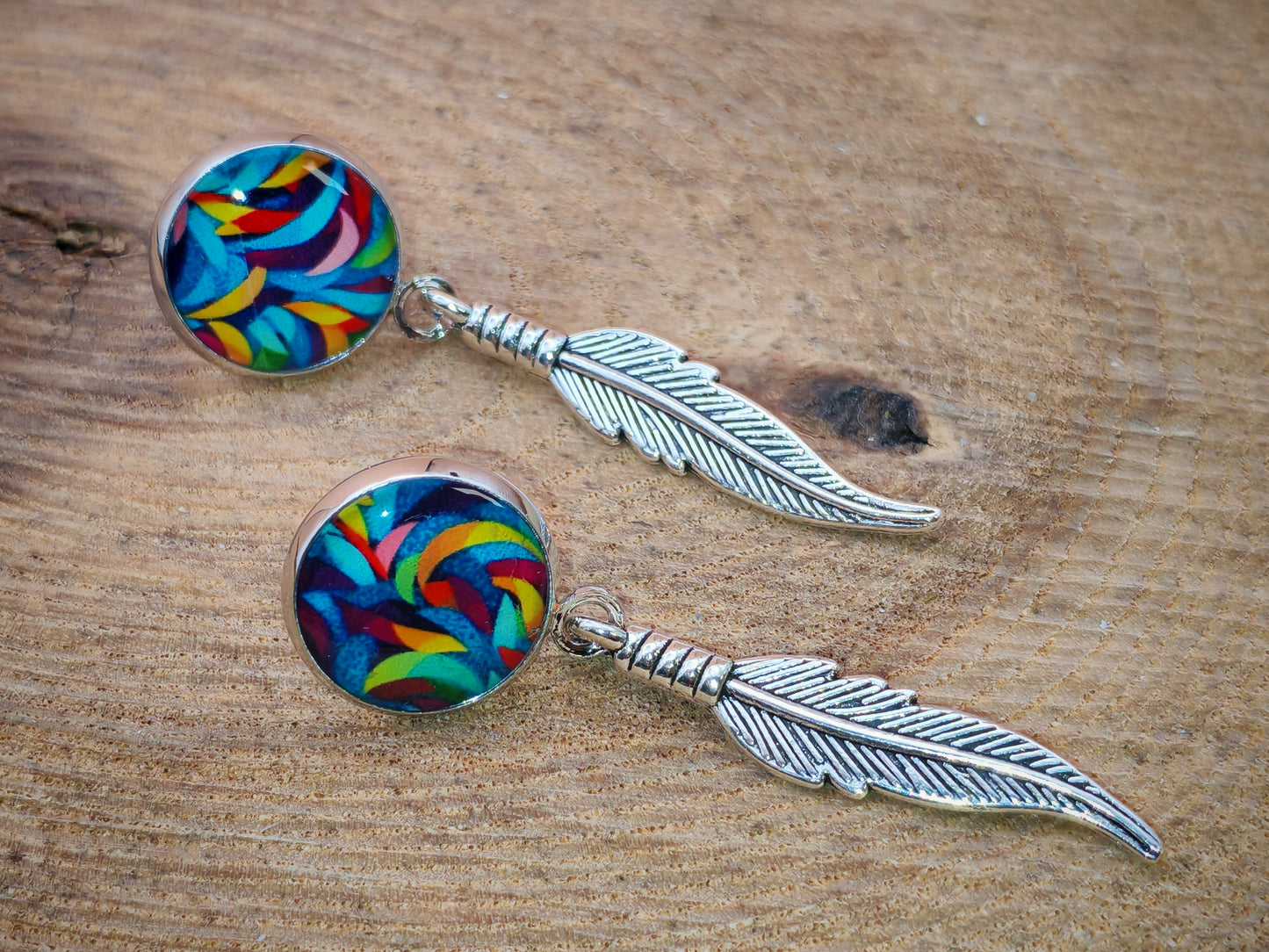 Boucles d’oreilles – Tourbillon multicolore