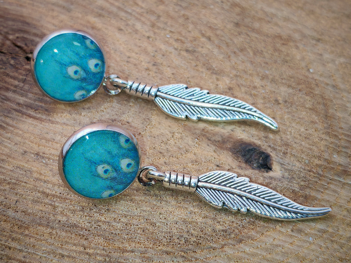 Boucles d’oreilles – Reflets de paon
