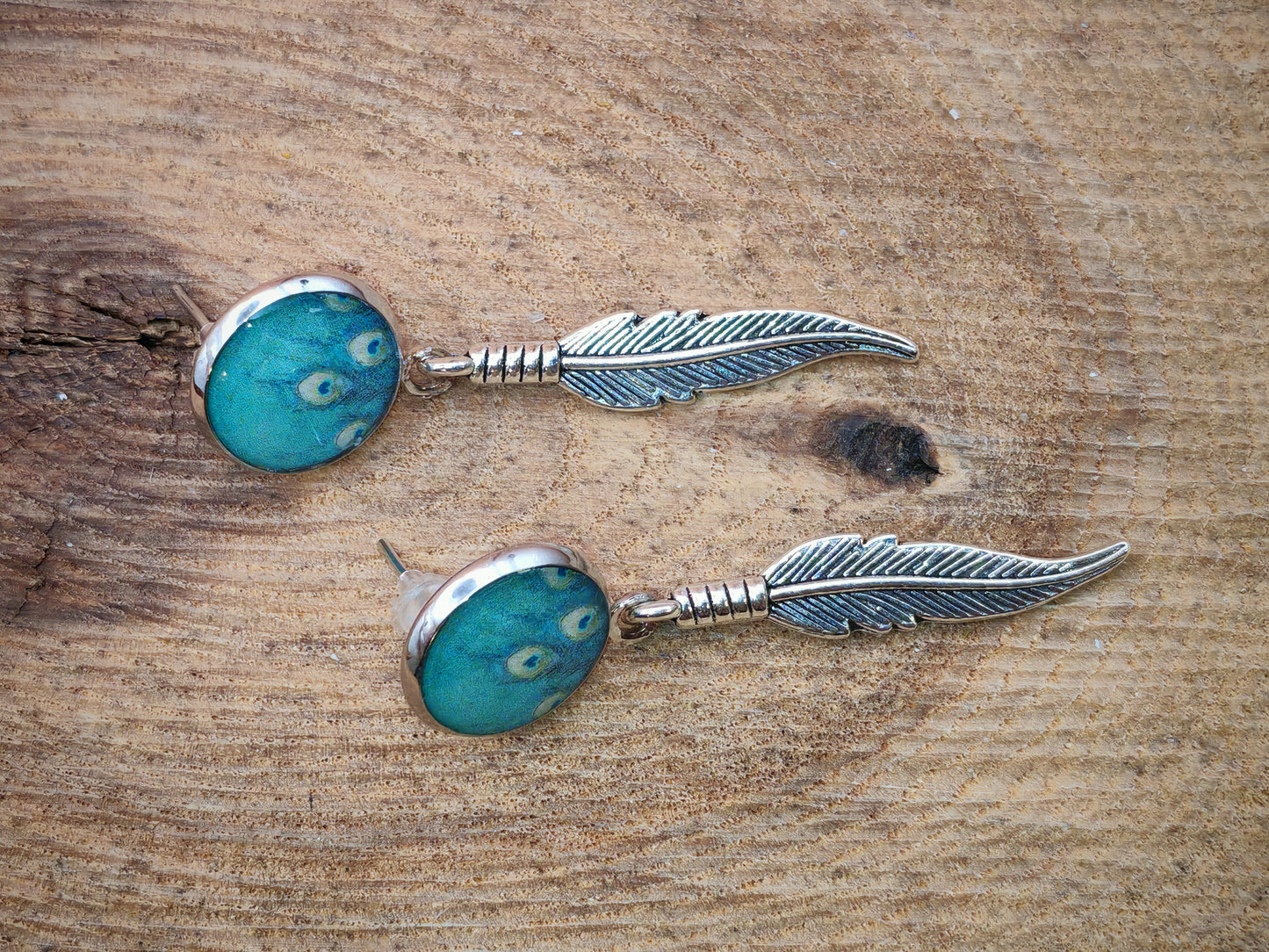 Boucles d’oreilles – Reflets de paon