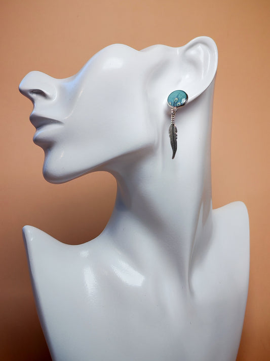 Boucles d’oreilles – Reflets de paon