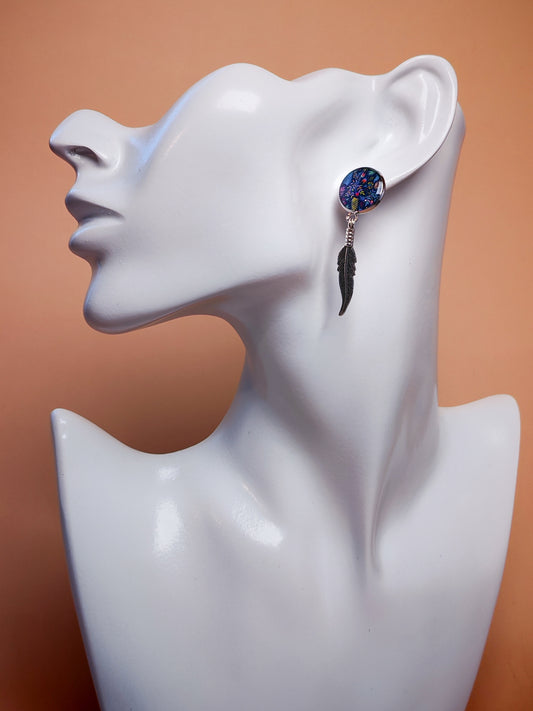 Boucles d’oreilles – Forêt magique sous la lune