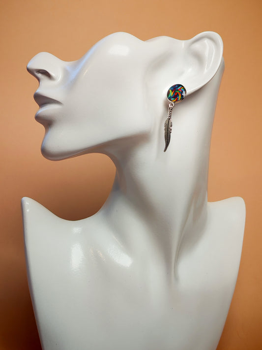 Boucles d’oreilles – Tourbillon multicolore