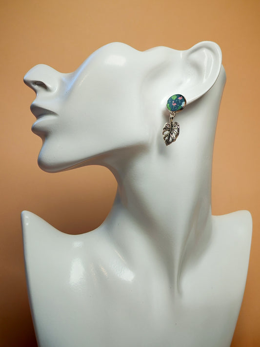 Boucles d’oreilles – Jungle flamant rose