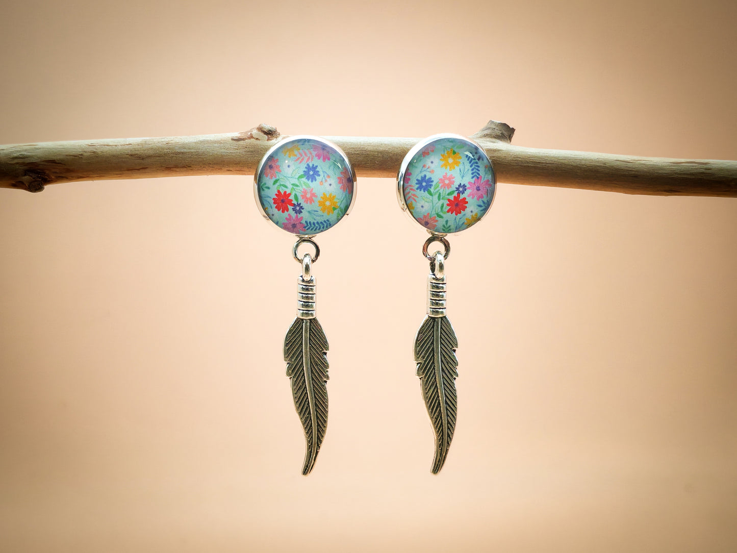 Boucles d’oreilles – Jardin pastel au vent léger
