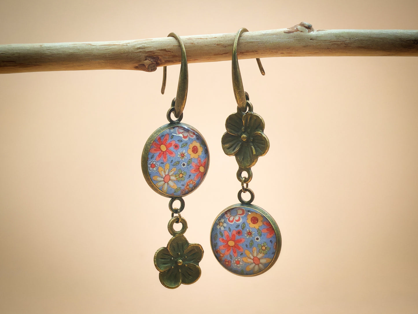 Boucles d’oreilles – Balade florale sous ciel lavande