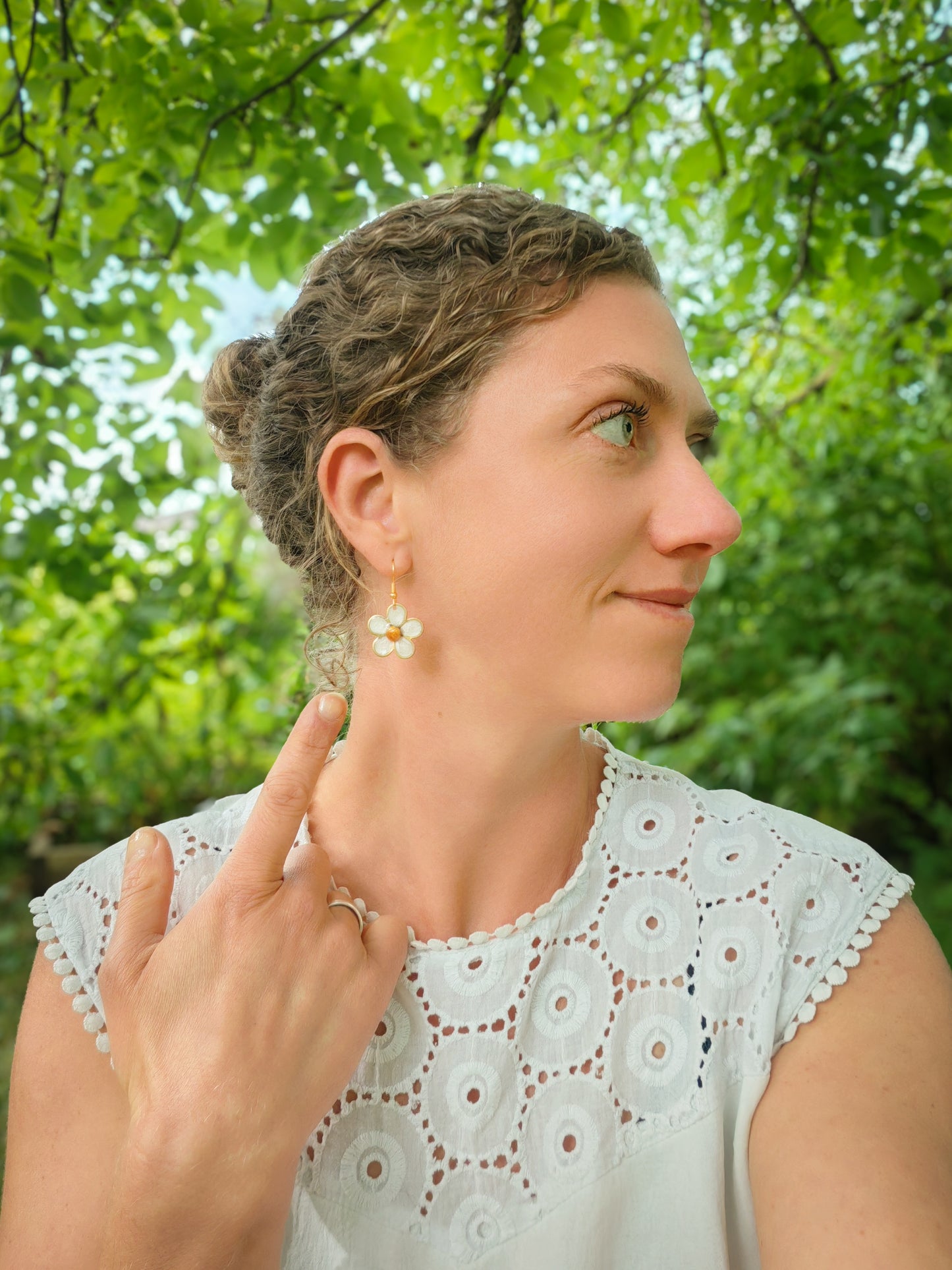 Boucles d’oreilles – Fleurs pigmentées