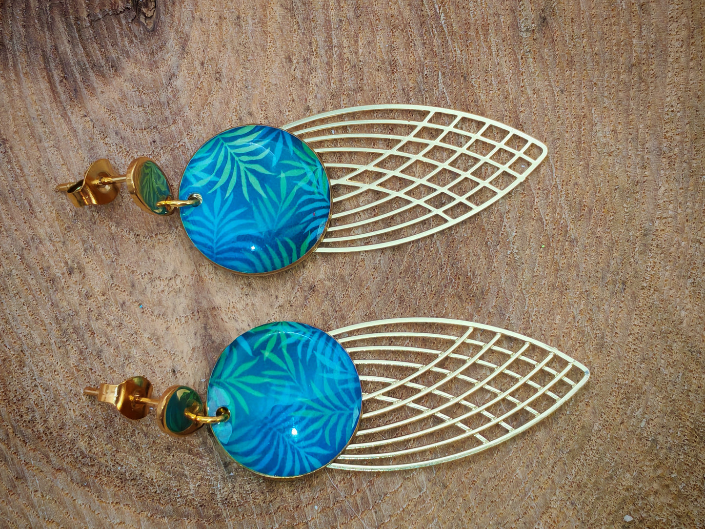 Boucles d’oreilles – Jungle azurée