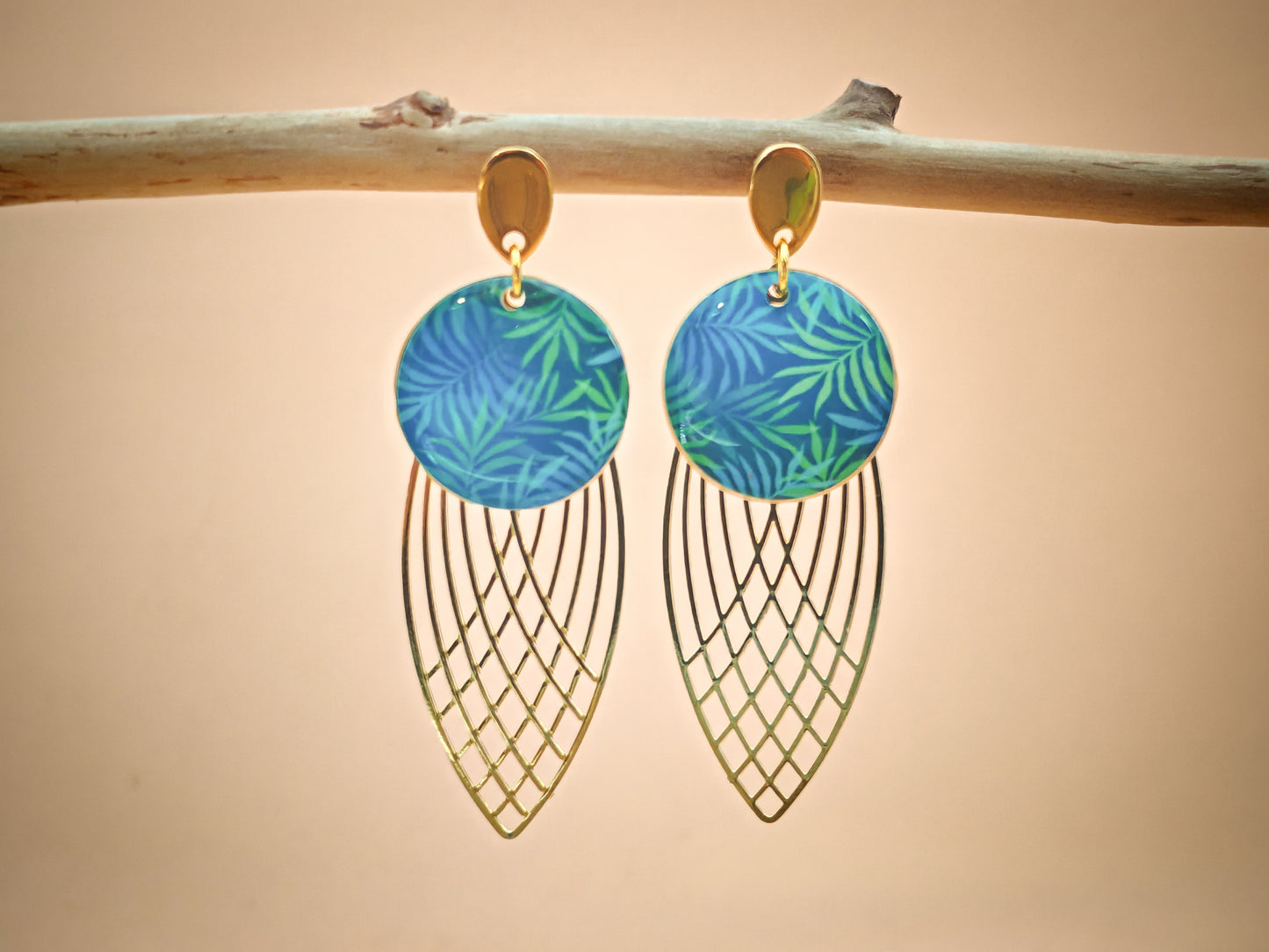 Boucles d’oreilles – Jungle azurée