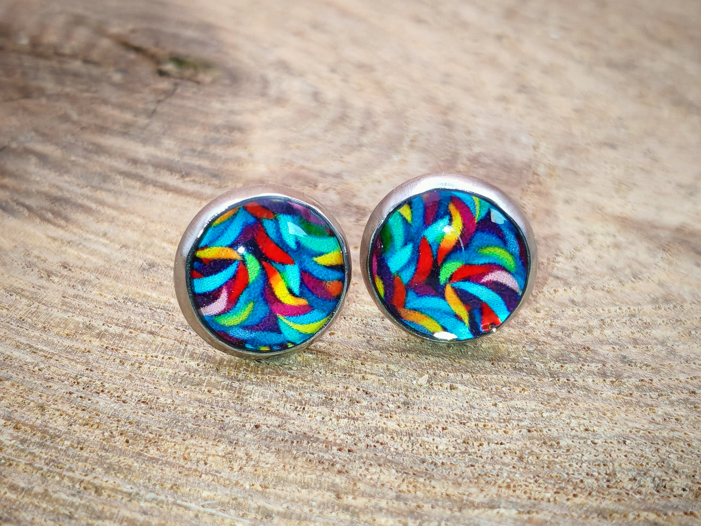 Clous cabochon de 8 mm – Tourbillon multicolore