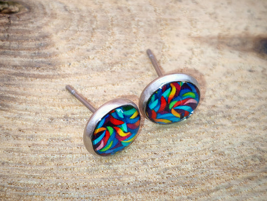 Clous cabochon de 8 mm – Tourbillon multicolore