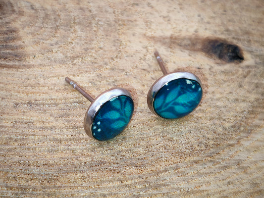 Clous cabochon de 8 mm – Feuillage azur