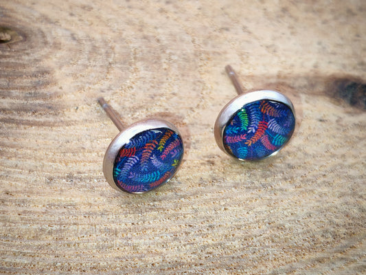 Clous cabochon de 8 mm – Feuilles d’arc-en-ciel