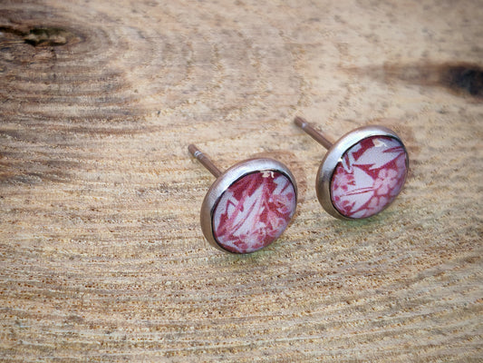 Clous cabochon de 8 mm – Feuilles rosées
