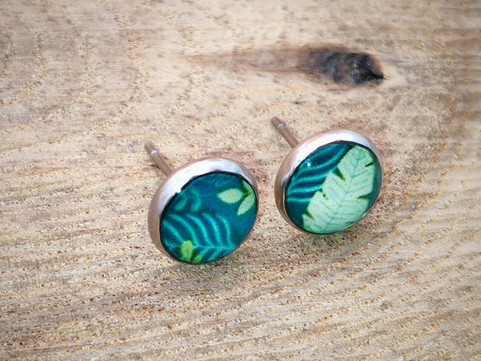 Clous cabochon de 8 mm – Feuilles vert d’eau