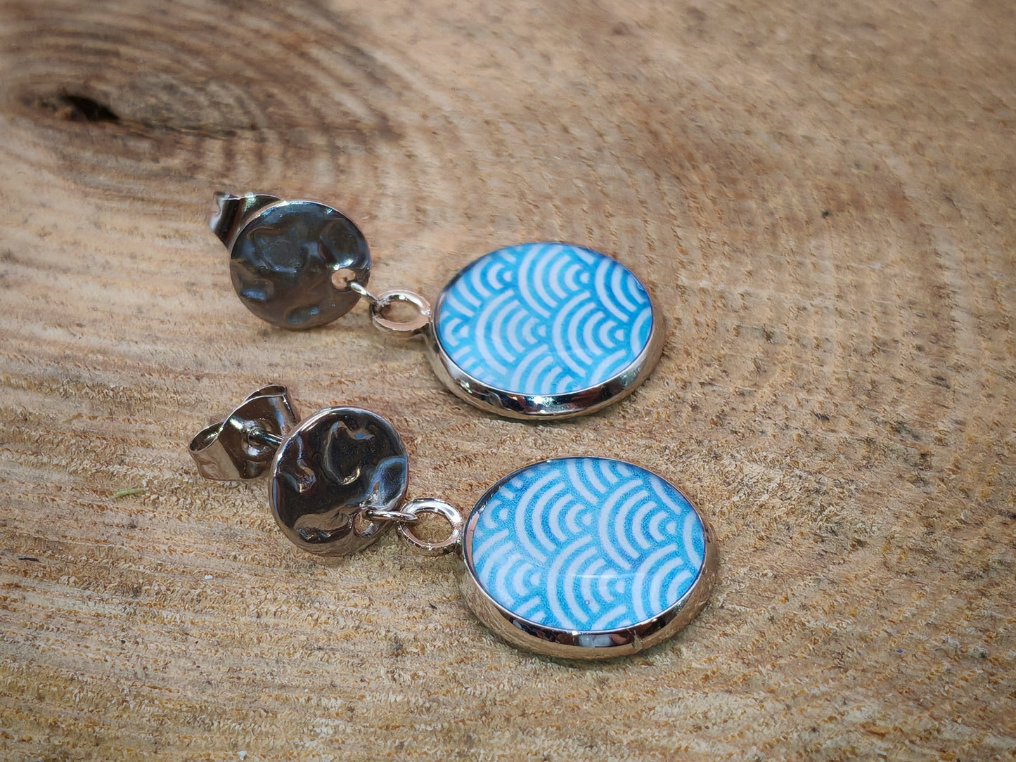 Boucles d’oreilles – Vagues bleues